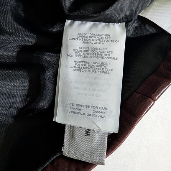 Madewell Washed Leather Motorcycle Jacket Size XS Cabernet Wine Preowned - Picture 8 of 14